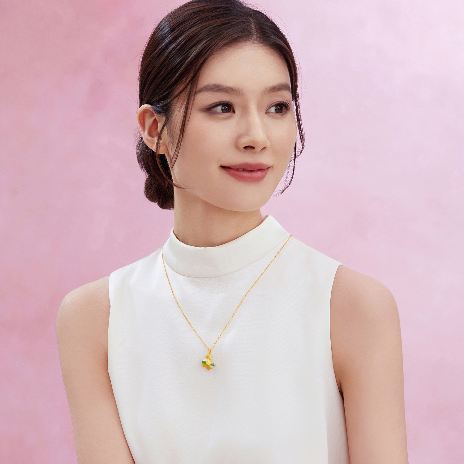 六福珠宝唐宫夜宴联名唐彩墩墩马古法黄金项链女款计价034562NA【1V1直播看货】