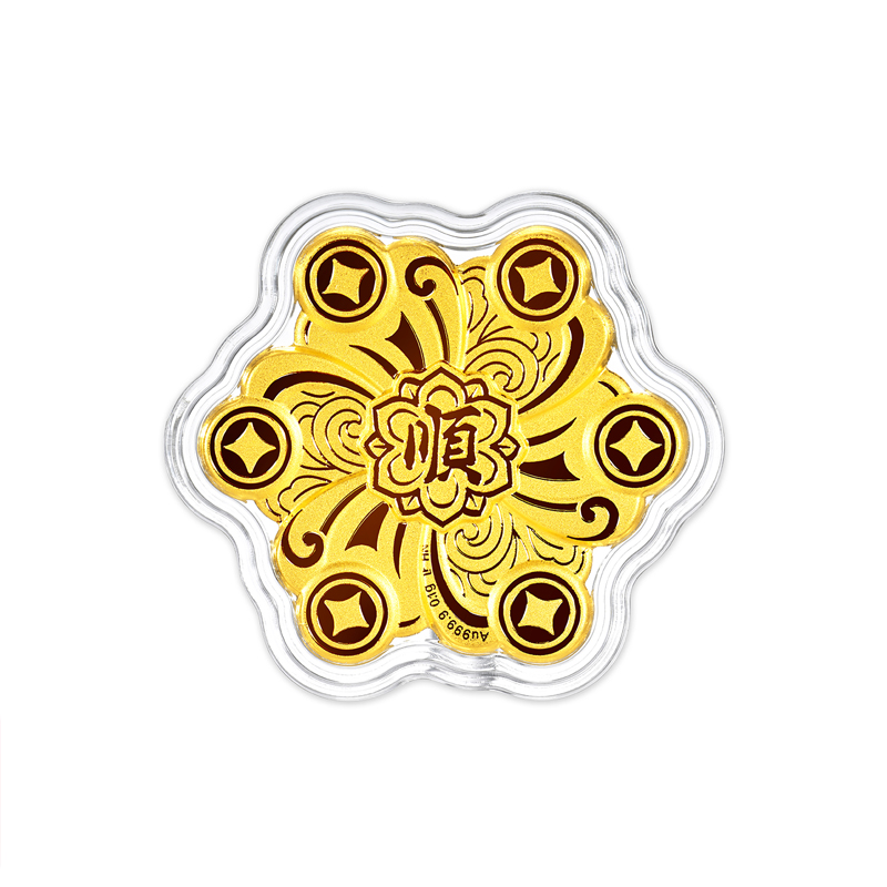 【22日上新】六福珠宝唐宫夜宴联名运转墩墩马可转动黄金风车摆件定价034865JA