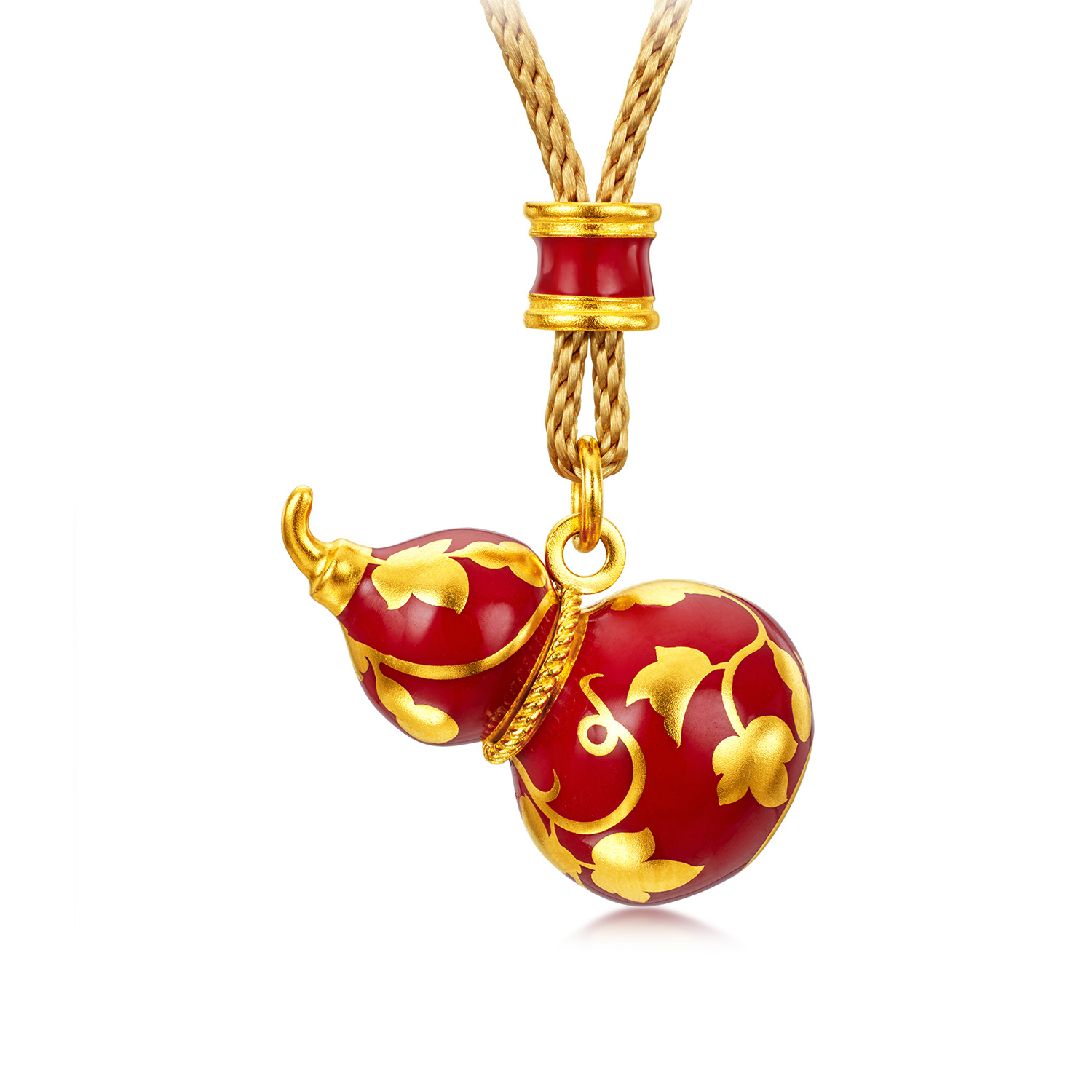 六福珠宝福满传家福禄满盈金葫芦黄金吊坠拍平鎏彩计价EZG0001DS新品16