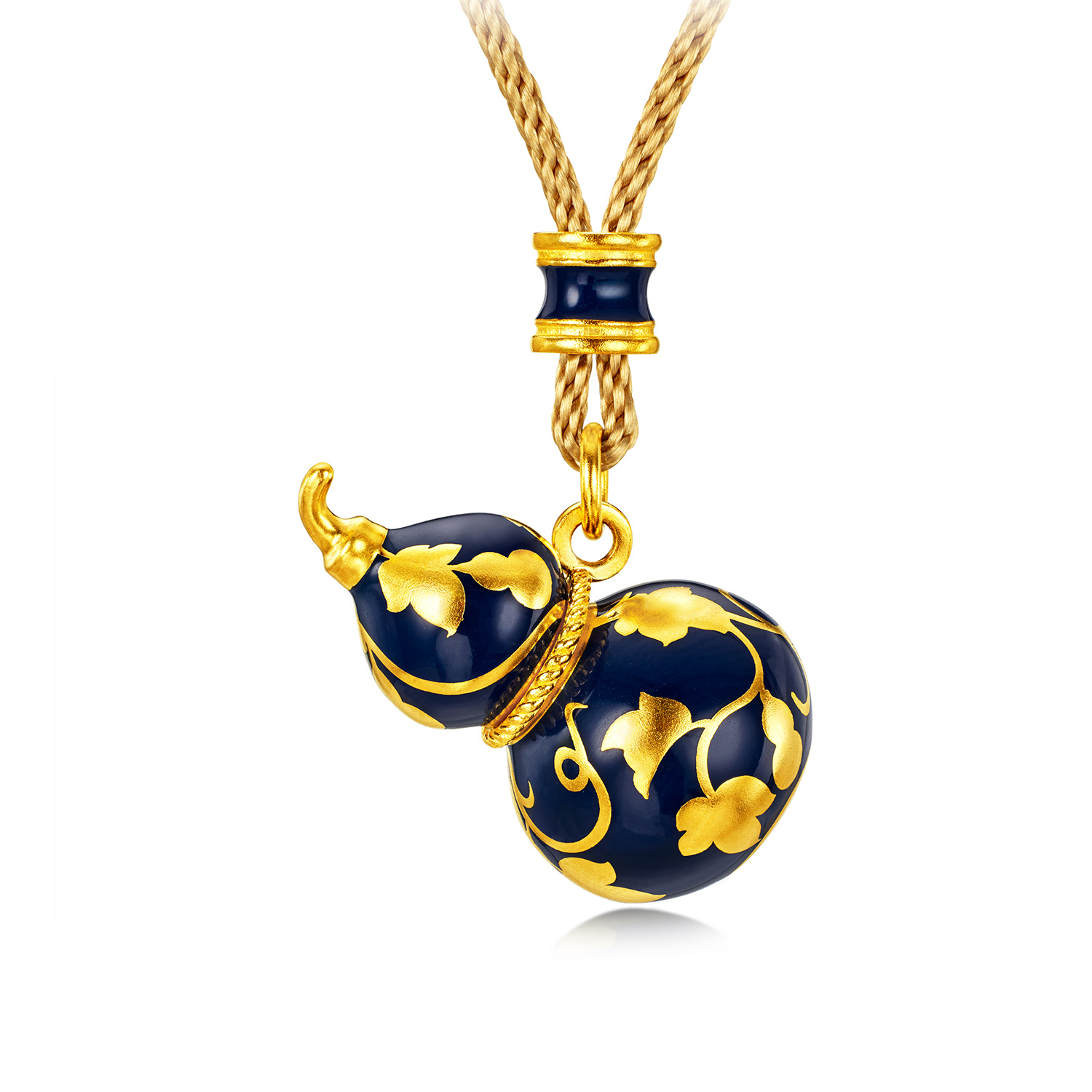 六福珠宝福满传家福禄满盈金葫芦黄金吊坠拍平鎏彩计价EZG0001DS新品16