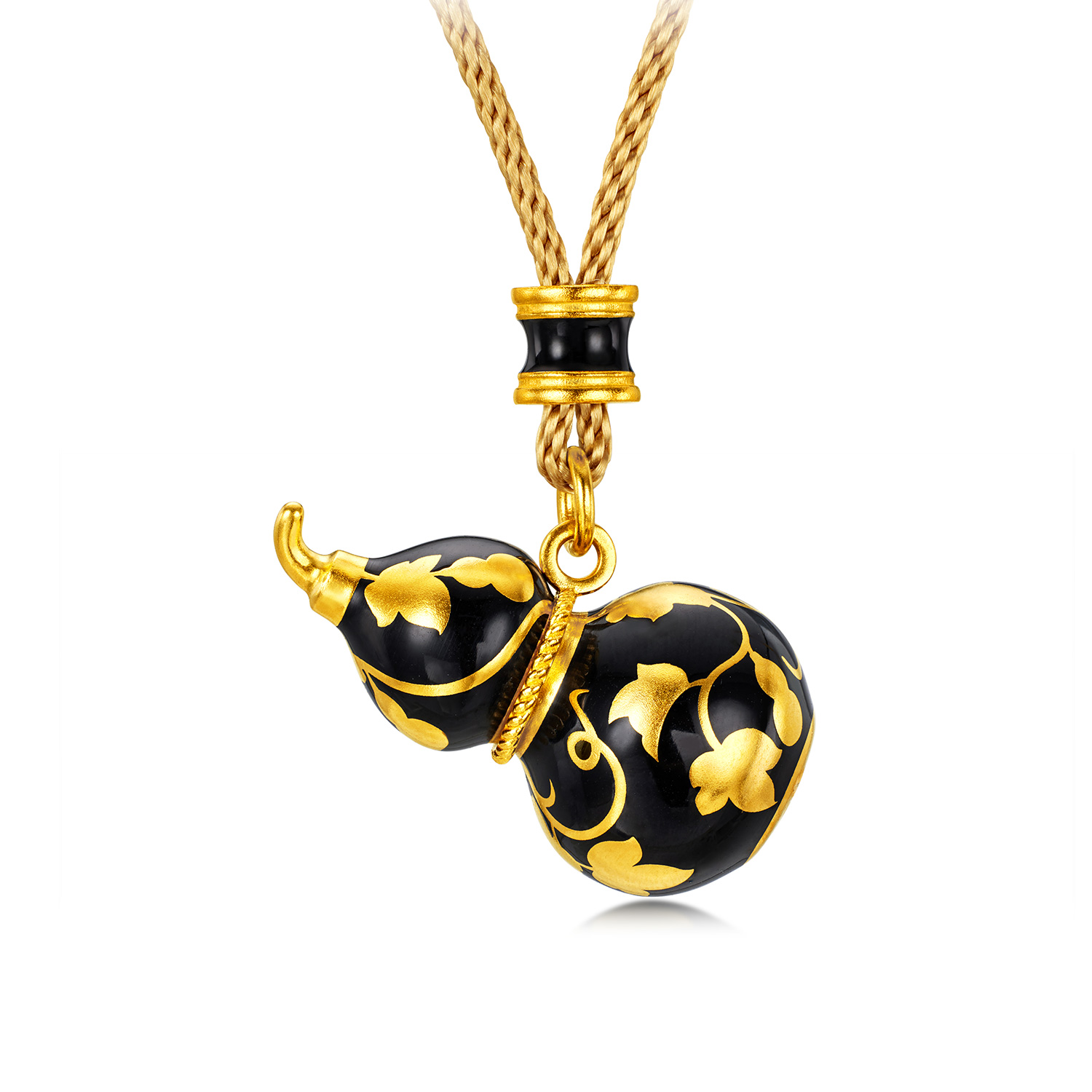 六福珠宝福满传家福禄满盈金葫芦黄金吊坠拍平鎏彩计价EZG0001DS新品16