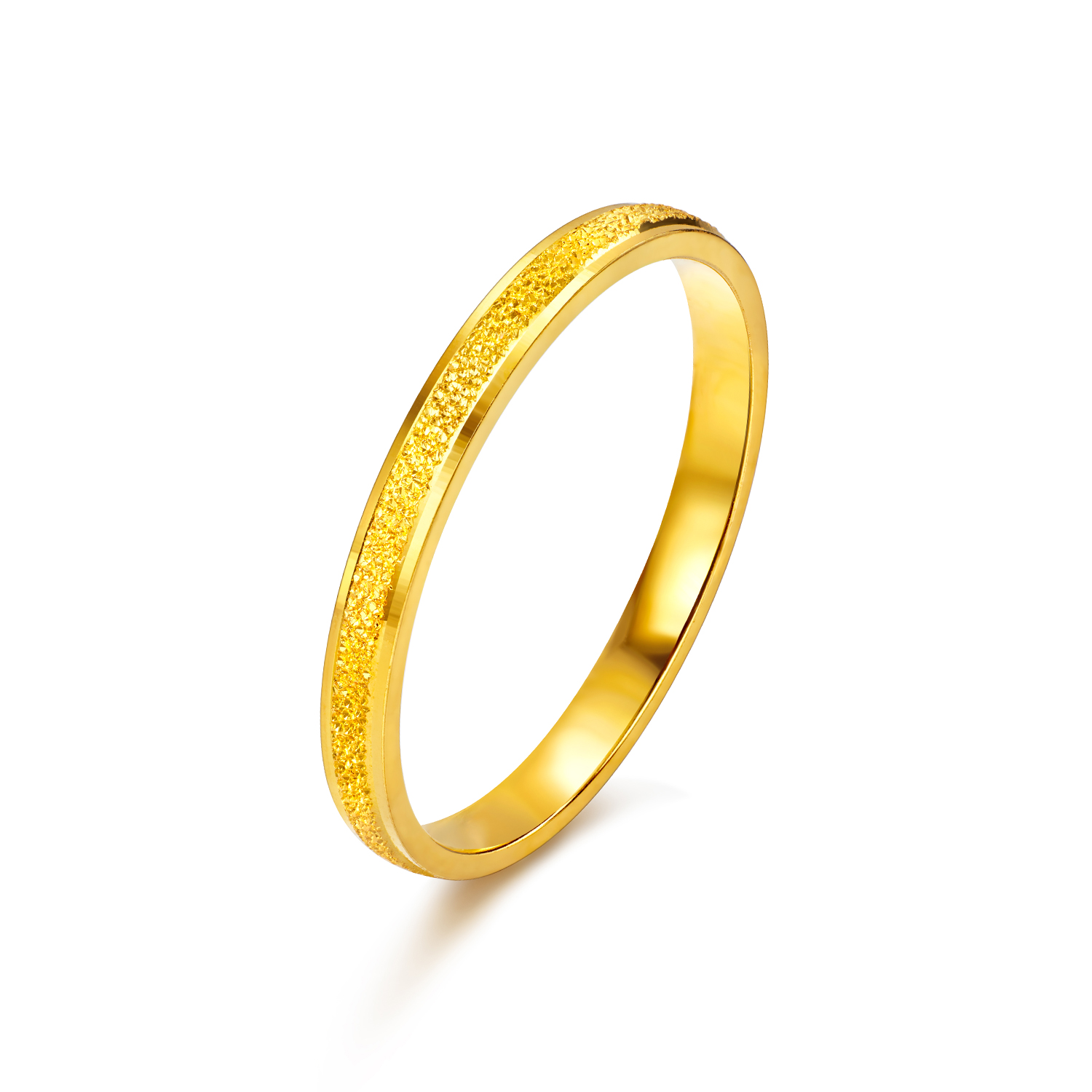 【店庆特惠】六福珠宝星烁黄金戒指女钉砂工艺实心足金戒指素金计价L04G0007DS【联系客服补货】