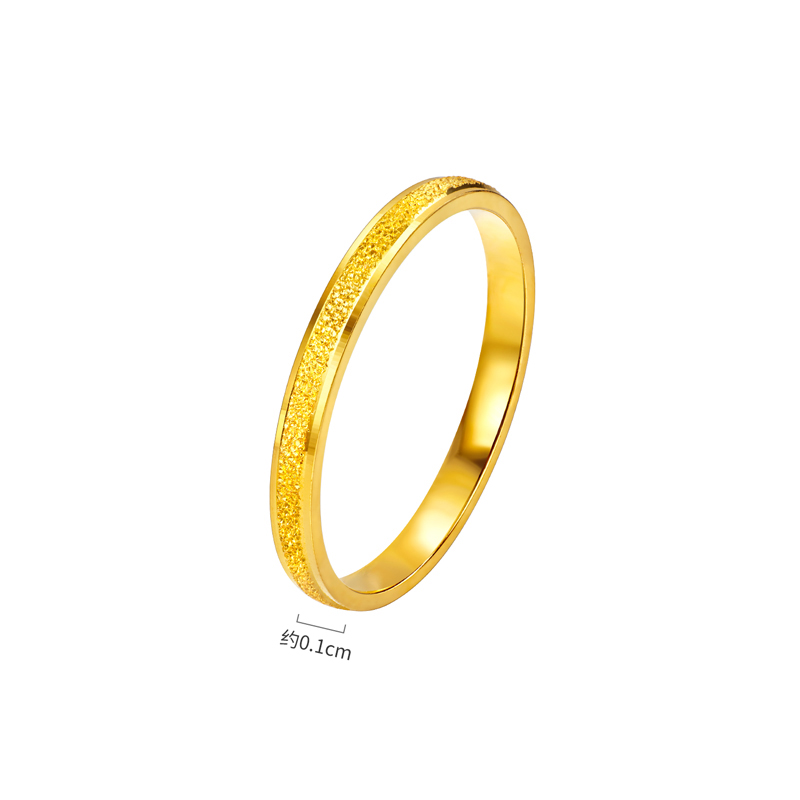 【店庆特惠】六福珠宝星烁黄金戒指女钉砂工艺实心足金戒指素金计价L04G0007DS【联系客服补货】