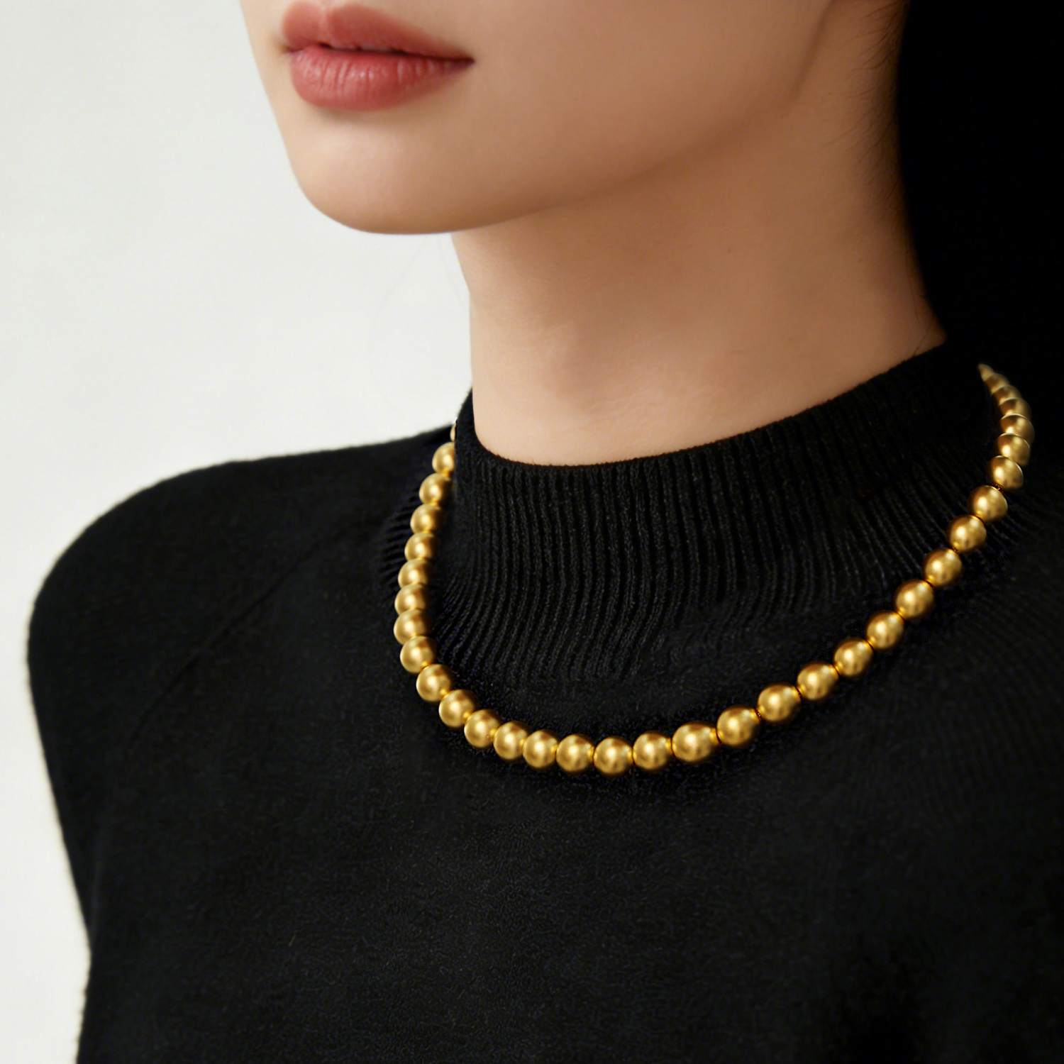 六福珠宝大金珠黄金足金硬金项链女款计价G16G0036DS【联系客服补货】