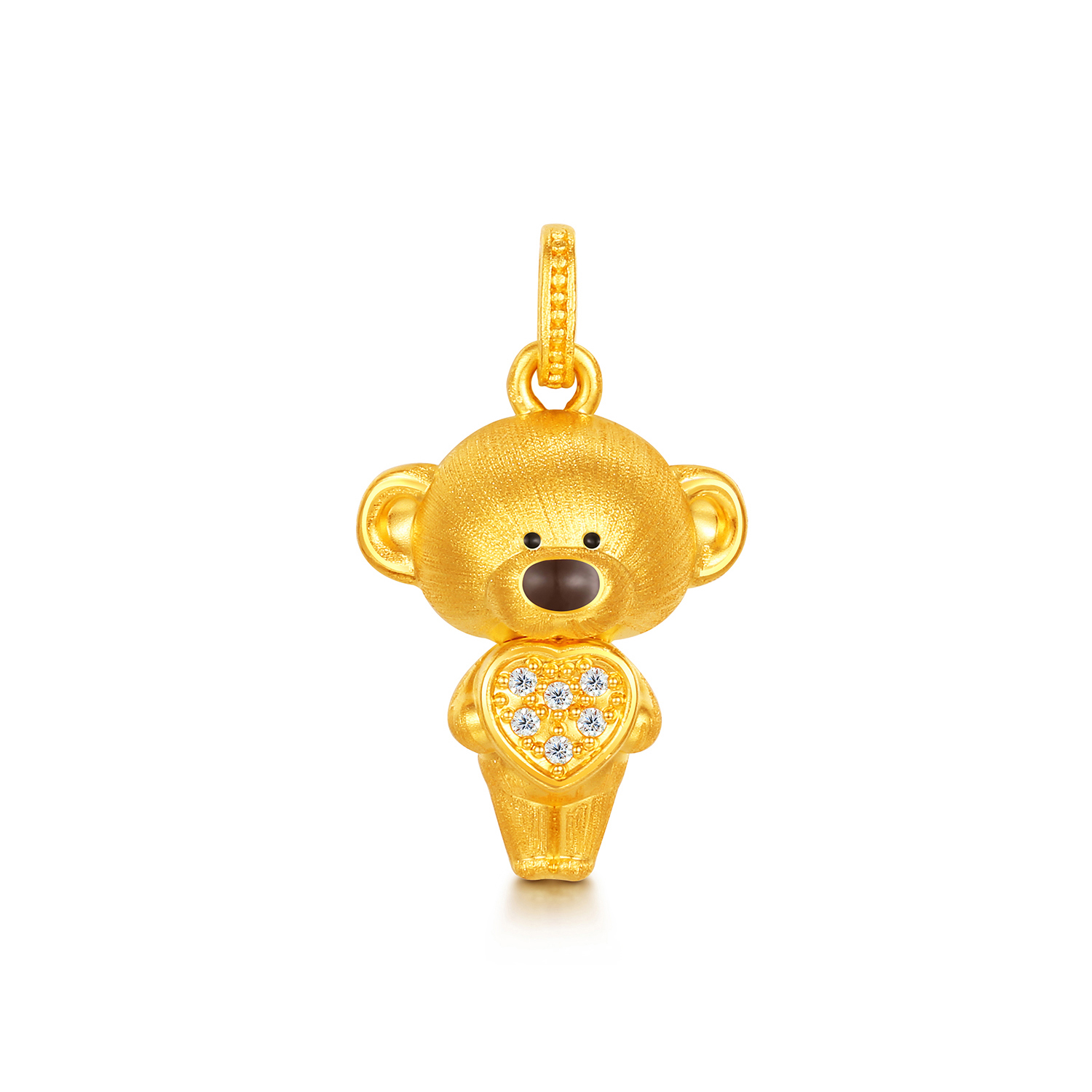 六福珠宝13DE MARZO联名Marzo Bear黄金吊坠木马小熊礼物036356PA