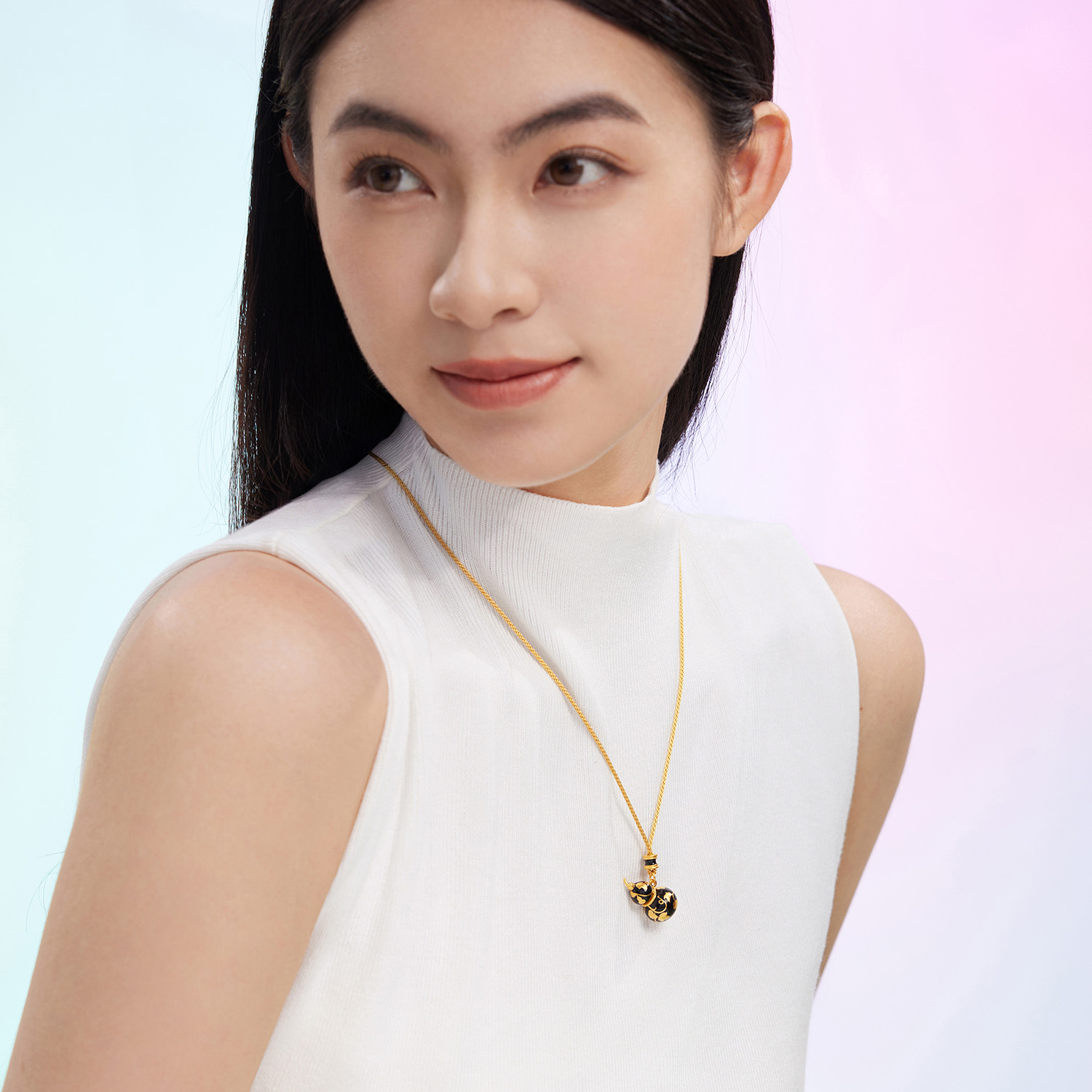 六福珠宝福满传家福禄满盈金葫芦黄金吊坠拍平鎏彩计价EZG0001DS新品16