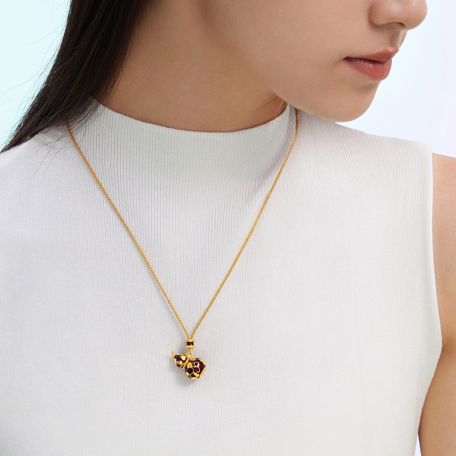 六福珠宝福满传家福禄满盈金葫芦黄金吊坠拍平鎏彩计价EZG0001DS新品16