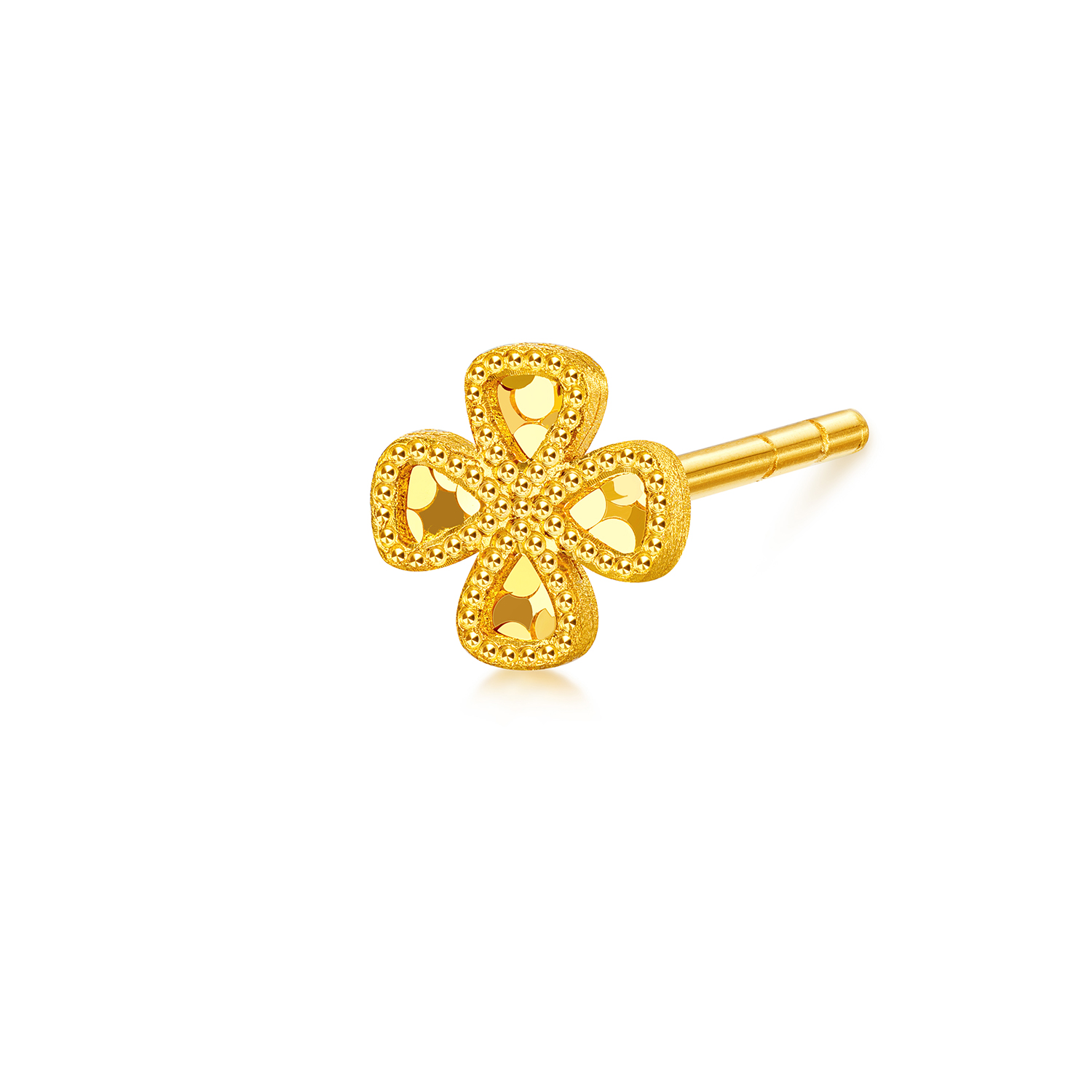 【20日上新】六福珠宝光影金小精致耳钉黄金足金耳钉单只售卖女款GJA0097DS新品122