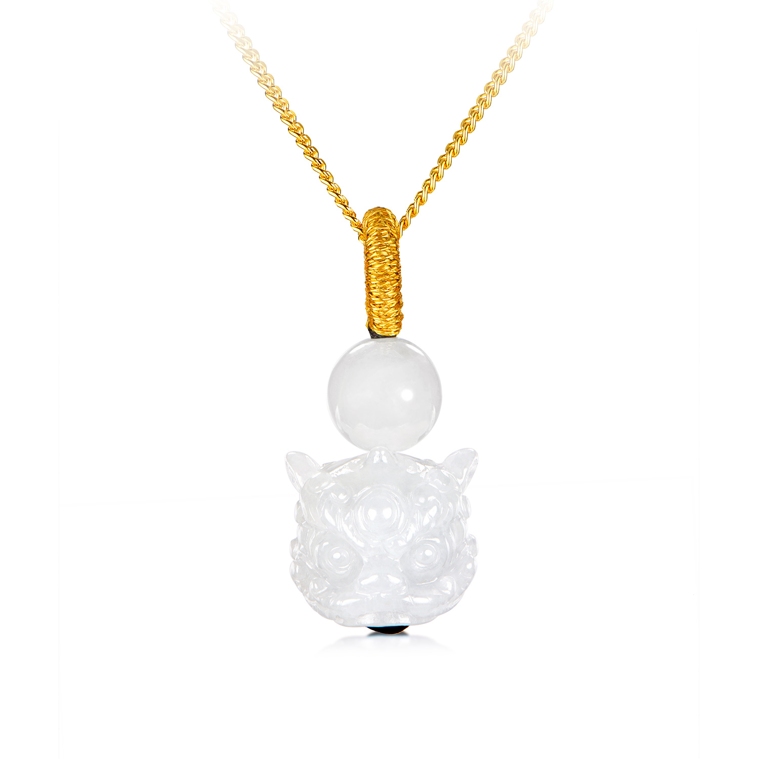 【21日上新】六福珠宝醒狮头翡翠挂坠小提溜宝宝款满月成长礼J2P0003新品122