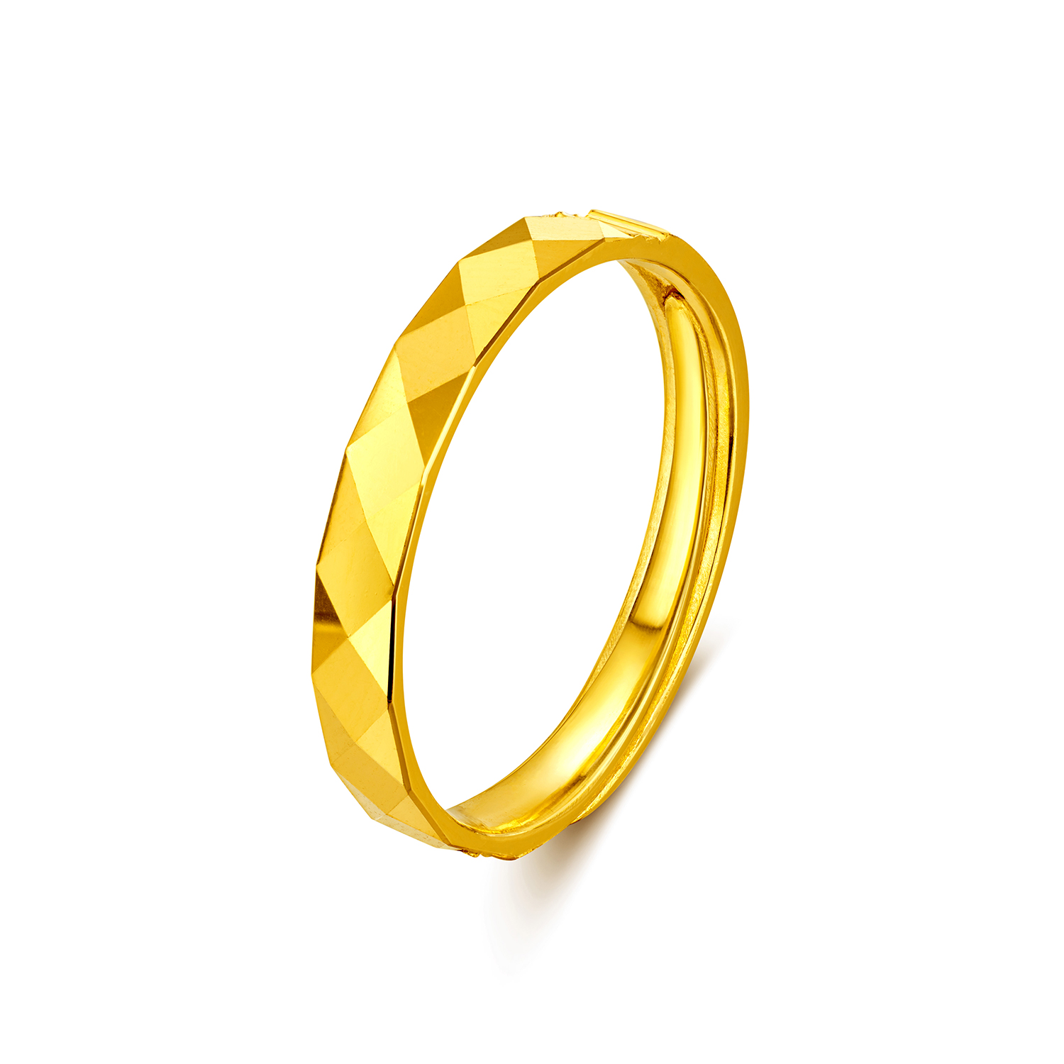 【店庆特惠】六福珠宝菱格纹黄金戒指男女时尚实心足金情侣对戒计价L07G0005DS