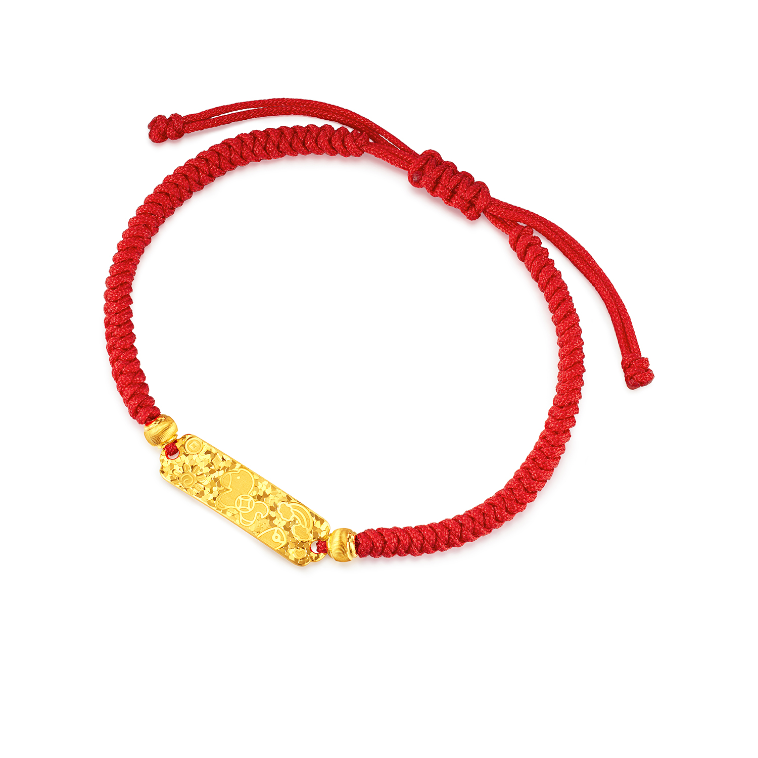 【店庆特惠】六福珠宝生肖马黄金手链红绳碎碎冰金饰宝宝亲子款计价G16G0062DS