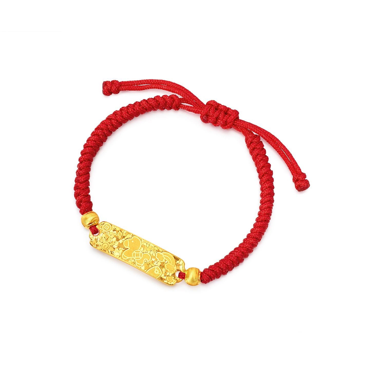 【店庆特惠】六福珠宝生肖马黄金手链红绳碎碎冰金饰宝宝亲子款计价G16G0062DS