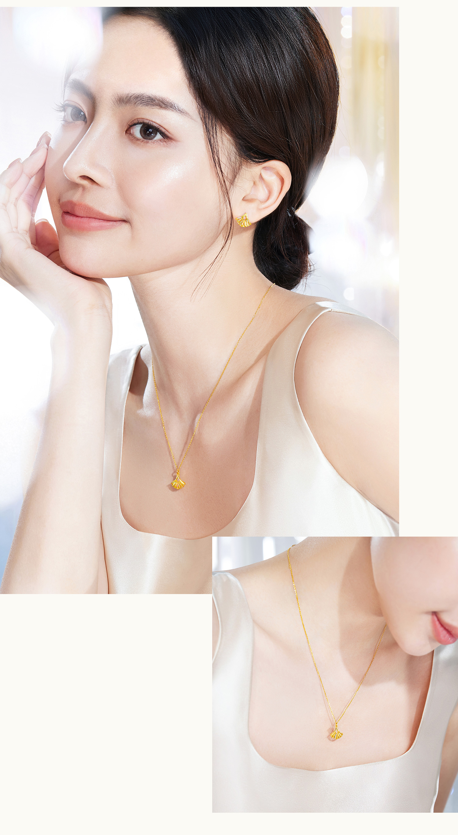 六福珠宝冰·钻舞裙黄金项链女时尚炫彩色足金吊坠套链GJA0031DS情人节