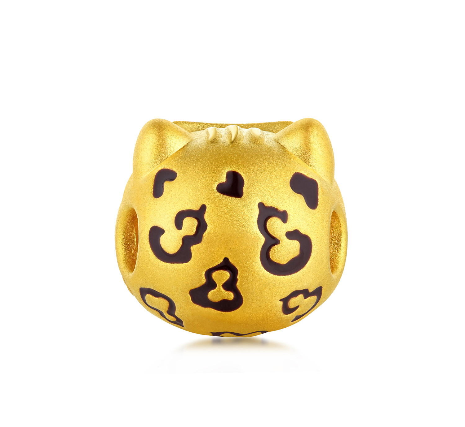 六福珠宝WAKUKU联名福“豹”黄金转运珠鎏彩硬金串珠手绳037052PA