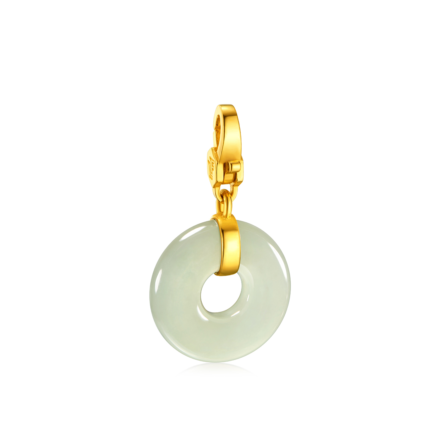 六福珠宝小提溜黄金吊坠女款和田玉平安扣挂坠葫芦配件G31A0012DS