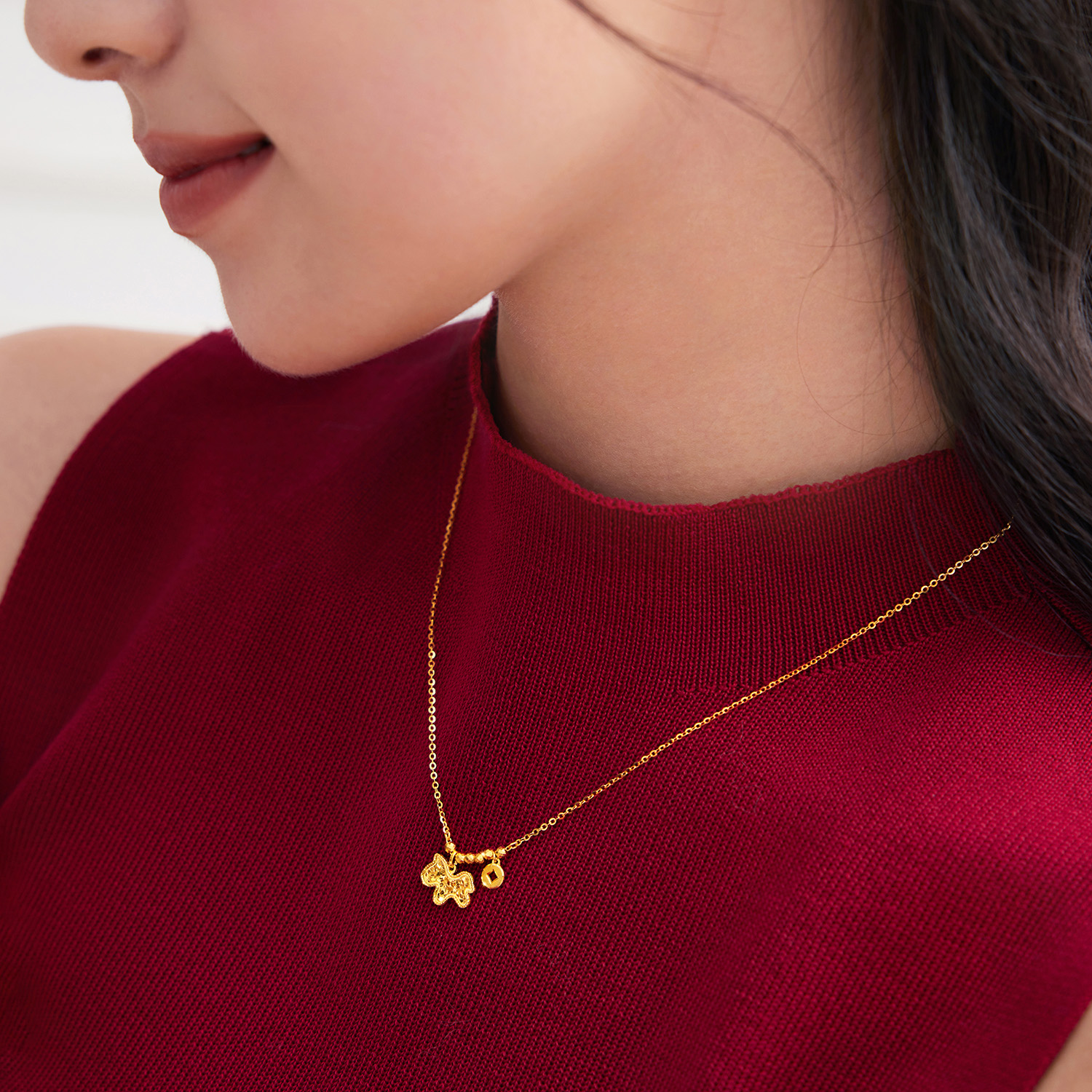 六福珠宝光影金马上有钱黄金项链5G碎碎冰小马生肖马计价GJG0176DS马上如愿热销新品年货全力奔富3