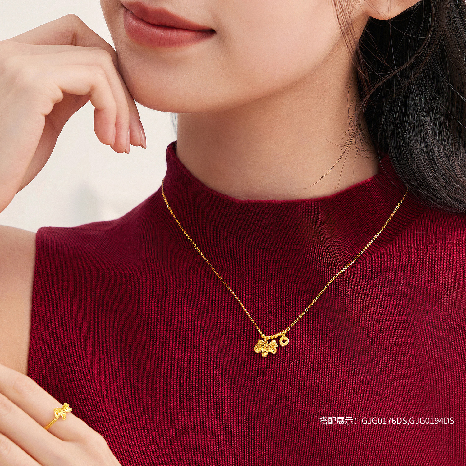 六福珠宝光影金马上有钱黄金项链5G碎碎冰小马生肖马计价GJG0176DS马上如愿热销新品年货全力奔富3