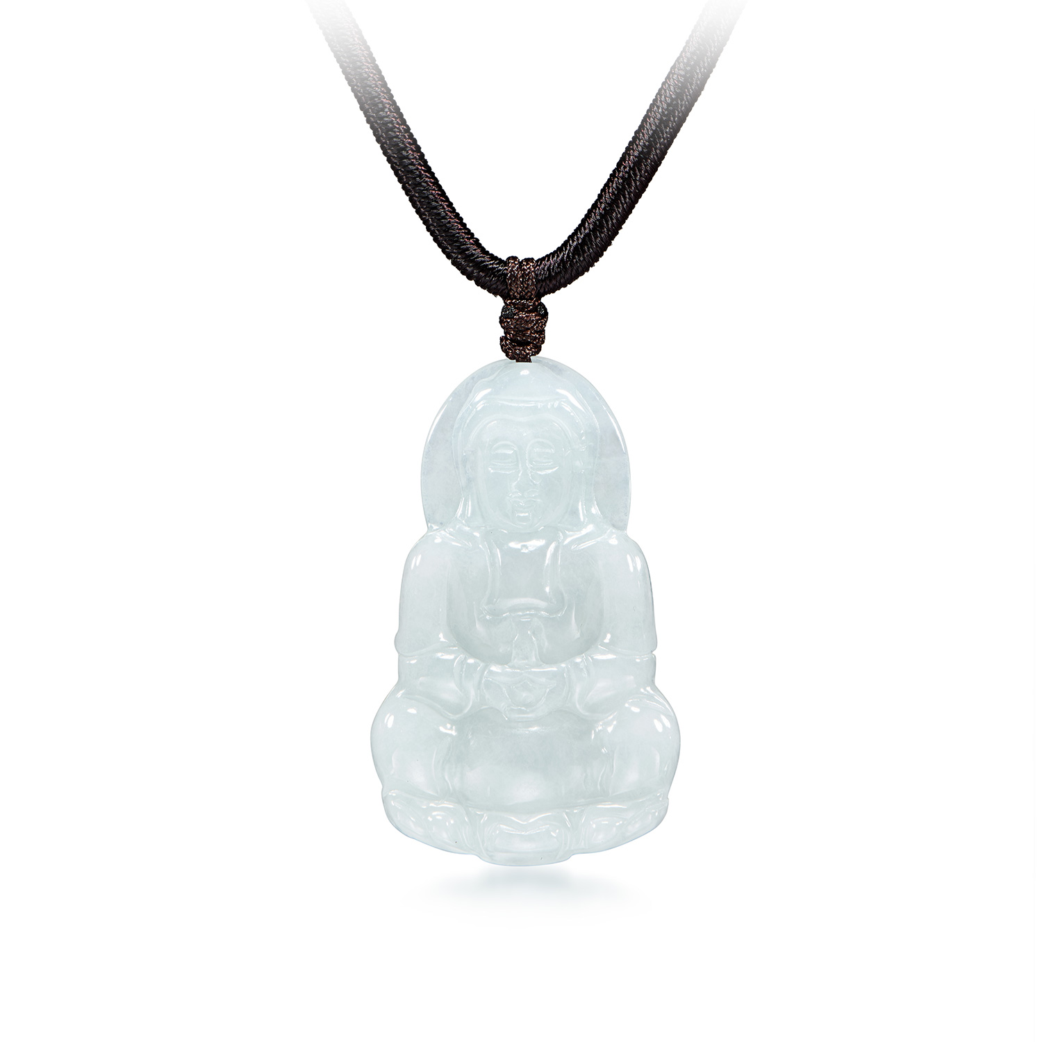 六福珠宝翡翠吊坠送长辈玉挂坠配绳坠子不含链WLP012B