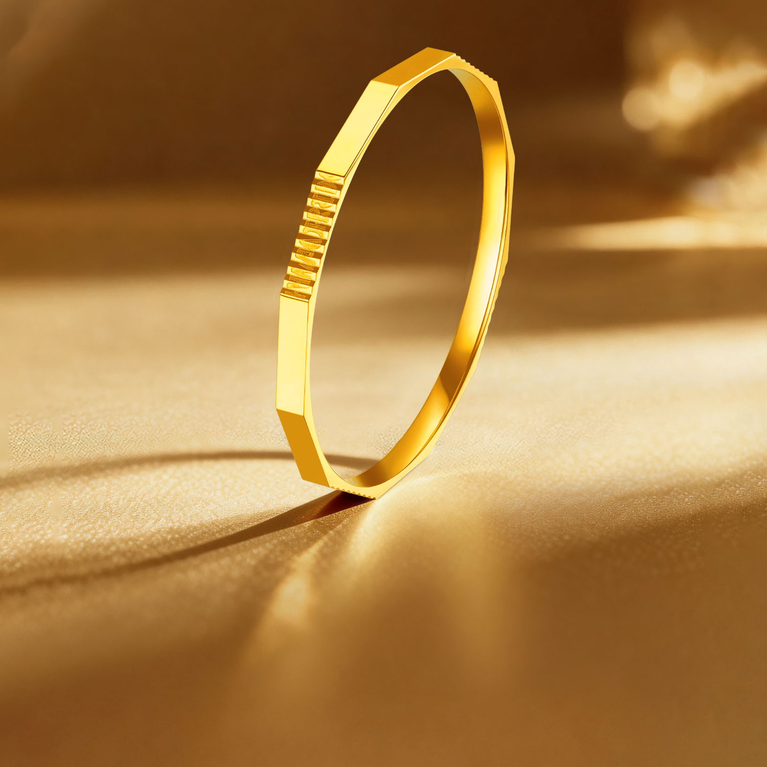 六福珠宝AB蜜语黄金手镯5G足金镯子光影金送礼计价002188AA【联系客服补货】【1V1直播看货】