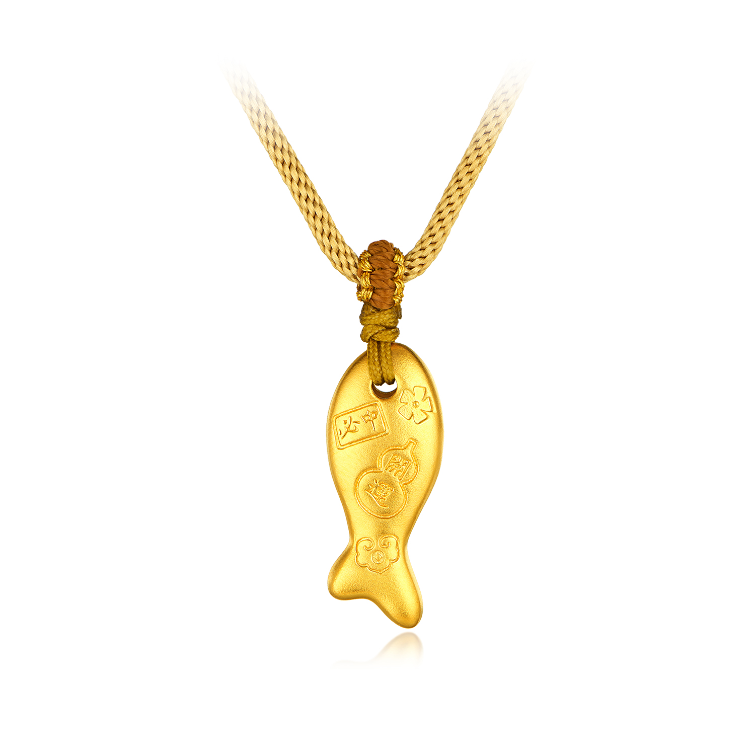 【12日上新】六福珠宝吉言金小鱼黄金项链吊坠古法年年有余礼物计价G21G0015DS新品313【联系客服补货】