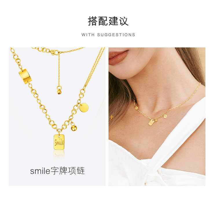 六福珠宝RICH圆牌黄金戒指女拉丝光面闭口戒足金计价GDGTBR0045