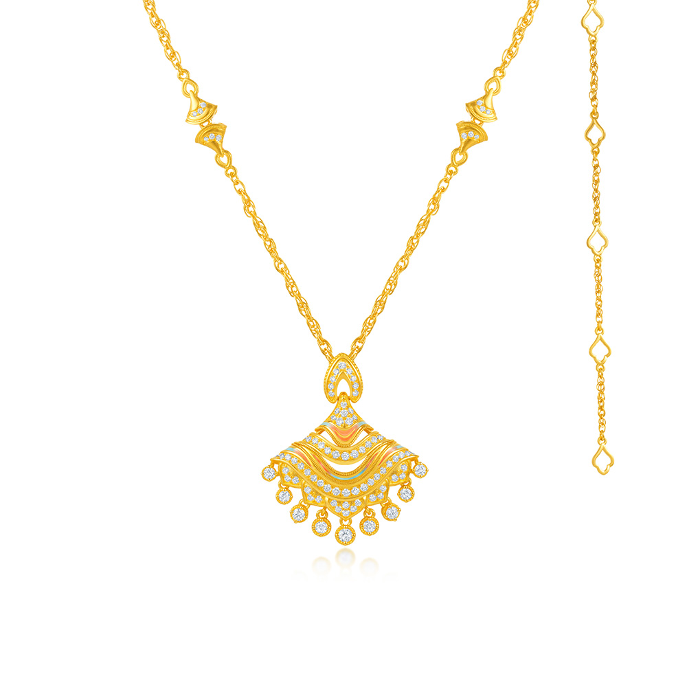 【天天爱上新-预售定金多退少补】六福珠宝洛玲珑足金钻石项链036823ND