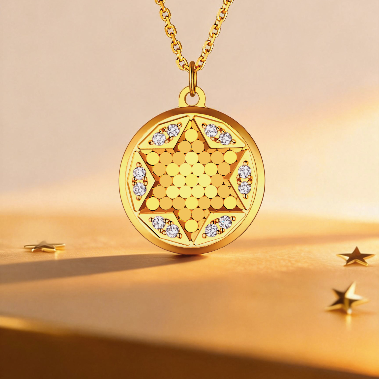 六福珠宝Goldstyle•X星之守护黄金项链镶钻石女足金定价001099NA【联系客服补货】