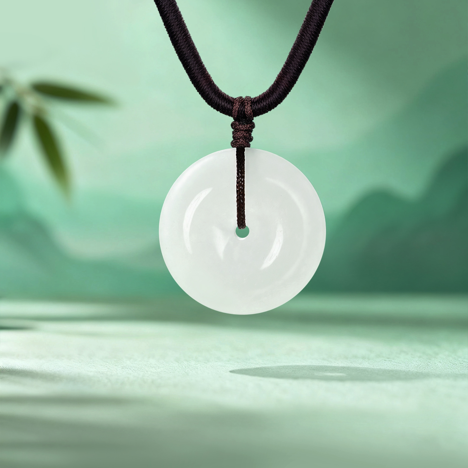 六福珠宝平安扣翡翠吊坠玉坠女翡翠玉石挂坠首饰定价F21TBYP0002【联系客服补货】