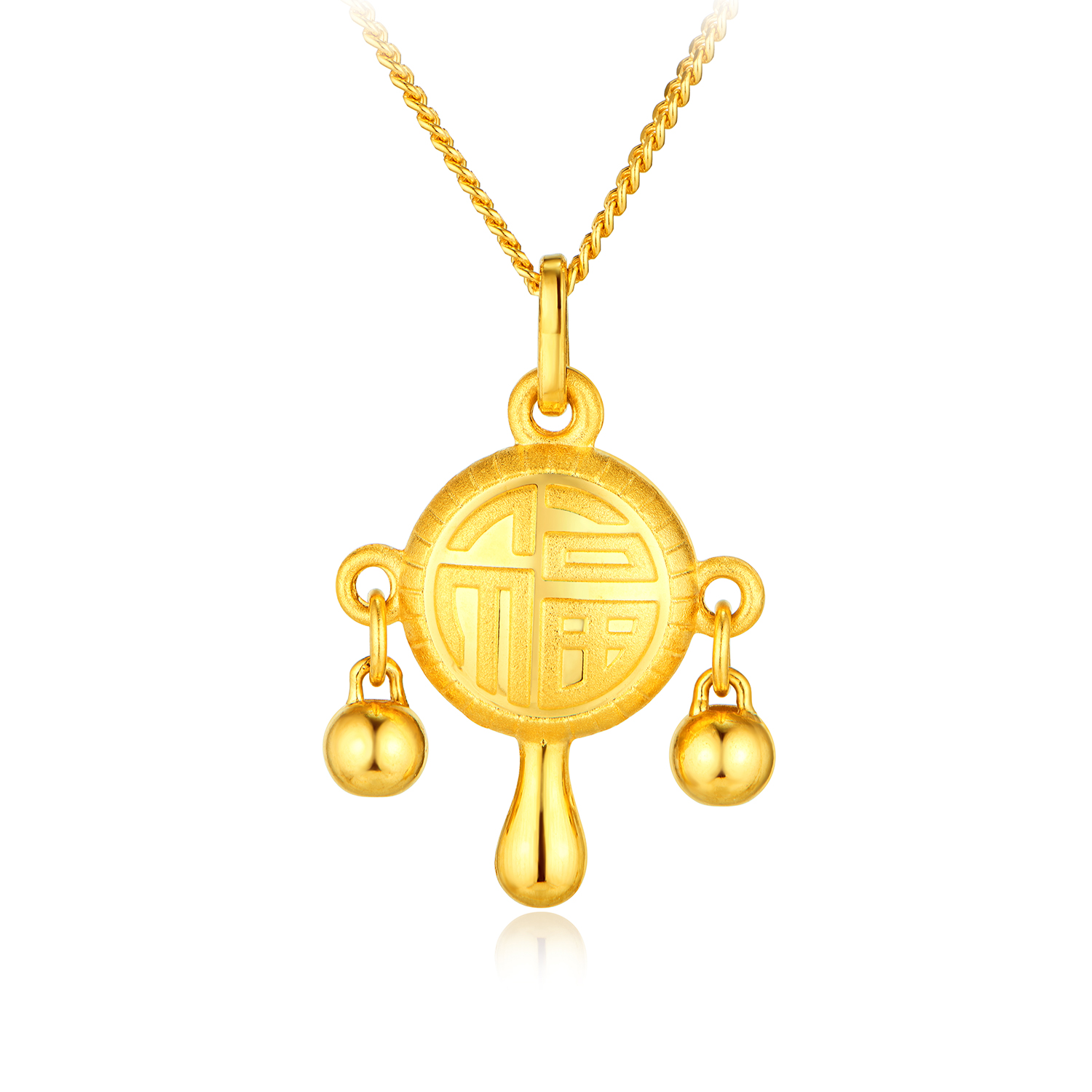 【13日上新】六福珠宝吉祥五宝黄金吊坠宝宝满月礼足金挂坠礼物计价F48G0065DS新品321