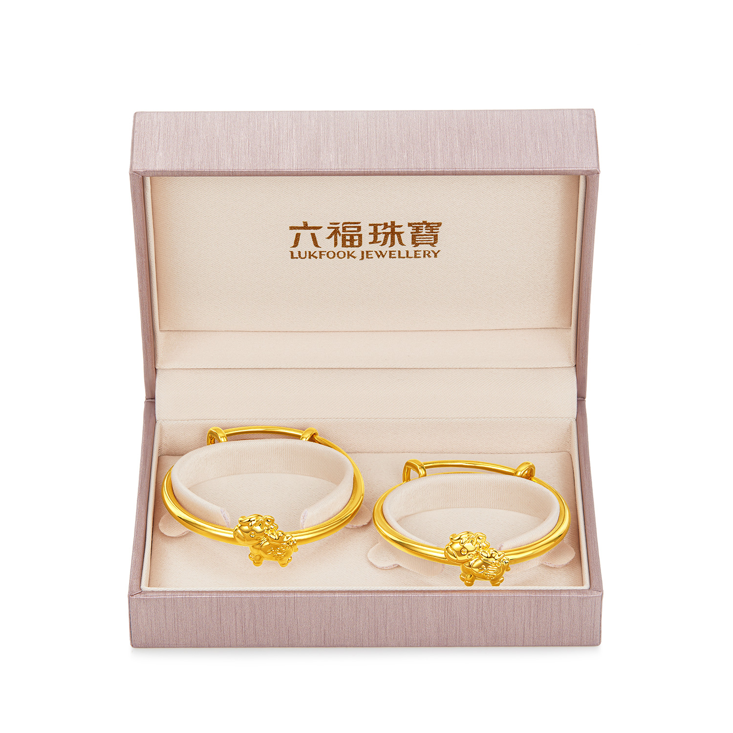 【13日上新】六福珠宝代代有福小马黄金手镯一对宝宝款可调节计价L11G0004DS新品321【视频看货】