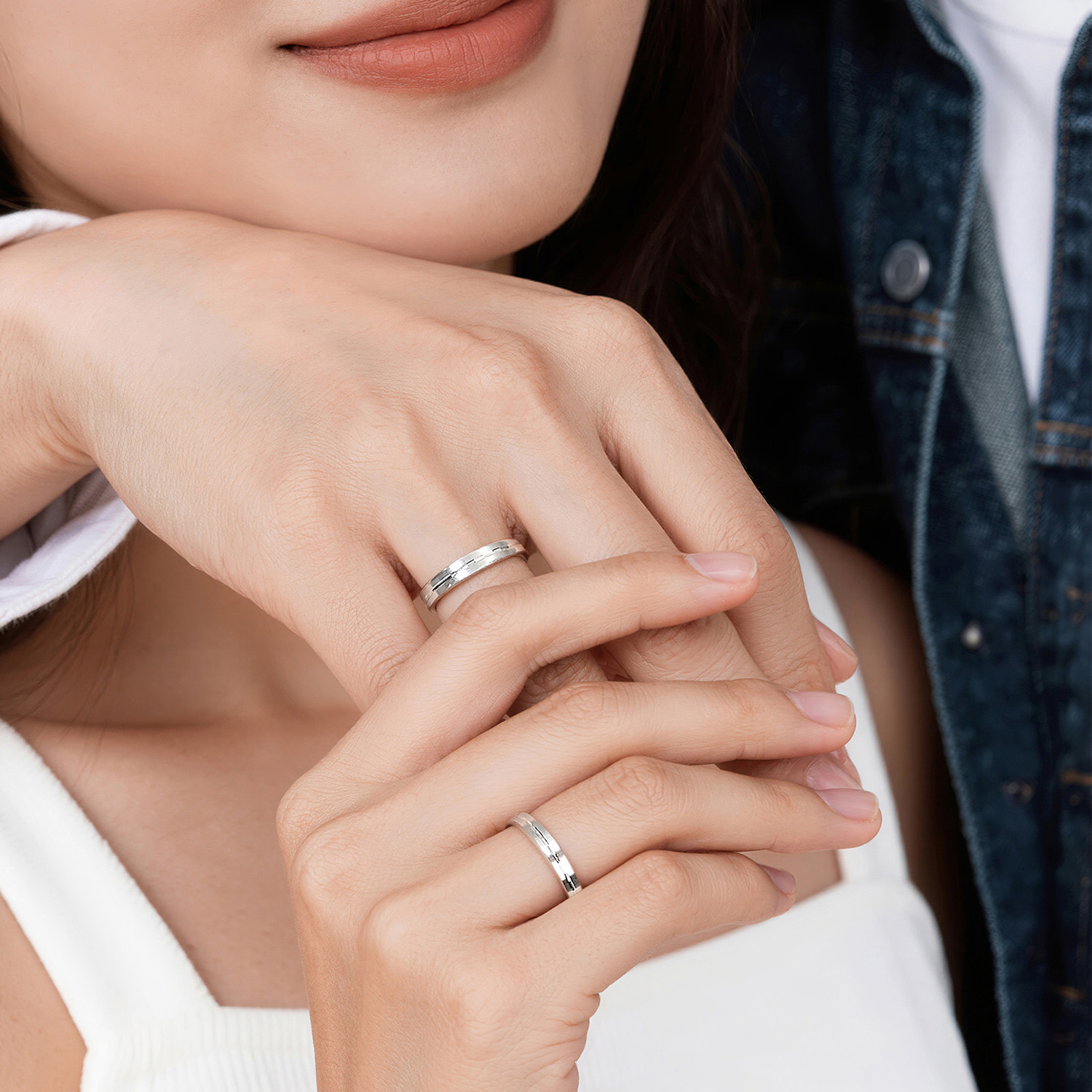 六福珠宝永恒真爱铂金戒指男士婚戒铂950情侣对戒计价F63TBPR0008