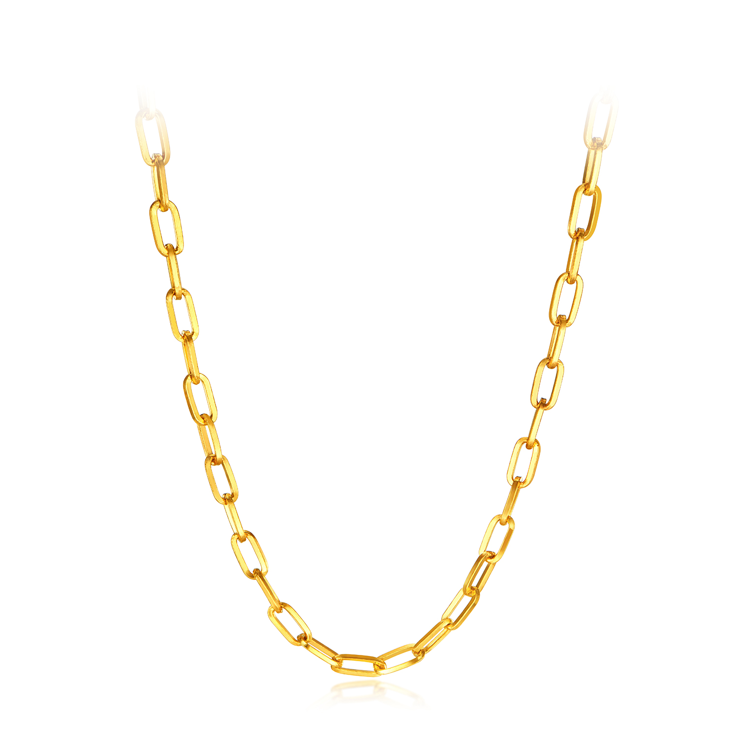 【20日上新】【成毅同款】六福珠宝冰钻十字链黄金项链素链计价037931NA冰钻新款