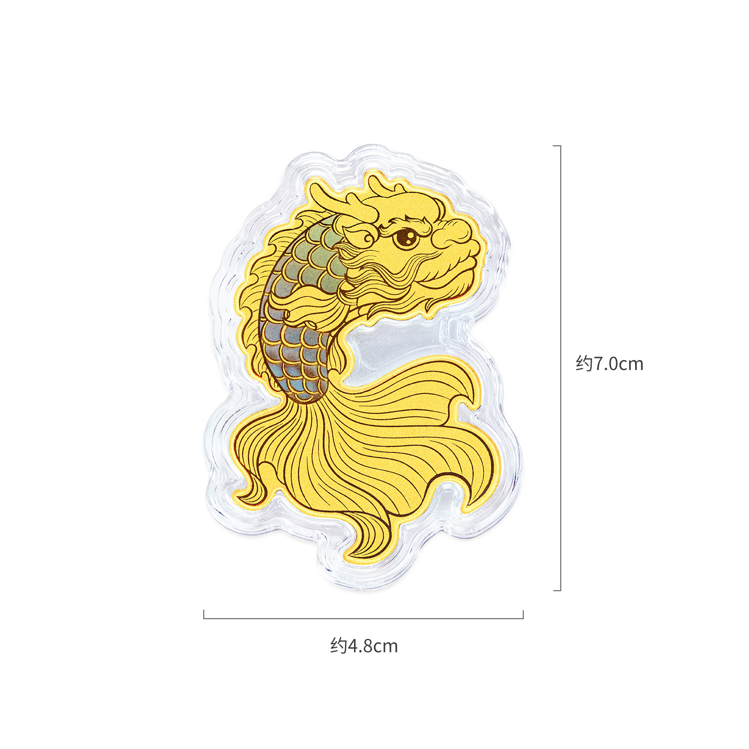 六福珠宝龙门金刚联名鱼跃龙门黄金金片手机贴炫彩毕业礼039767JA新品59