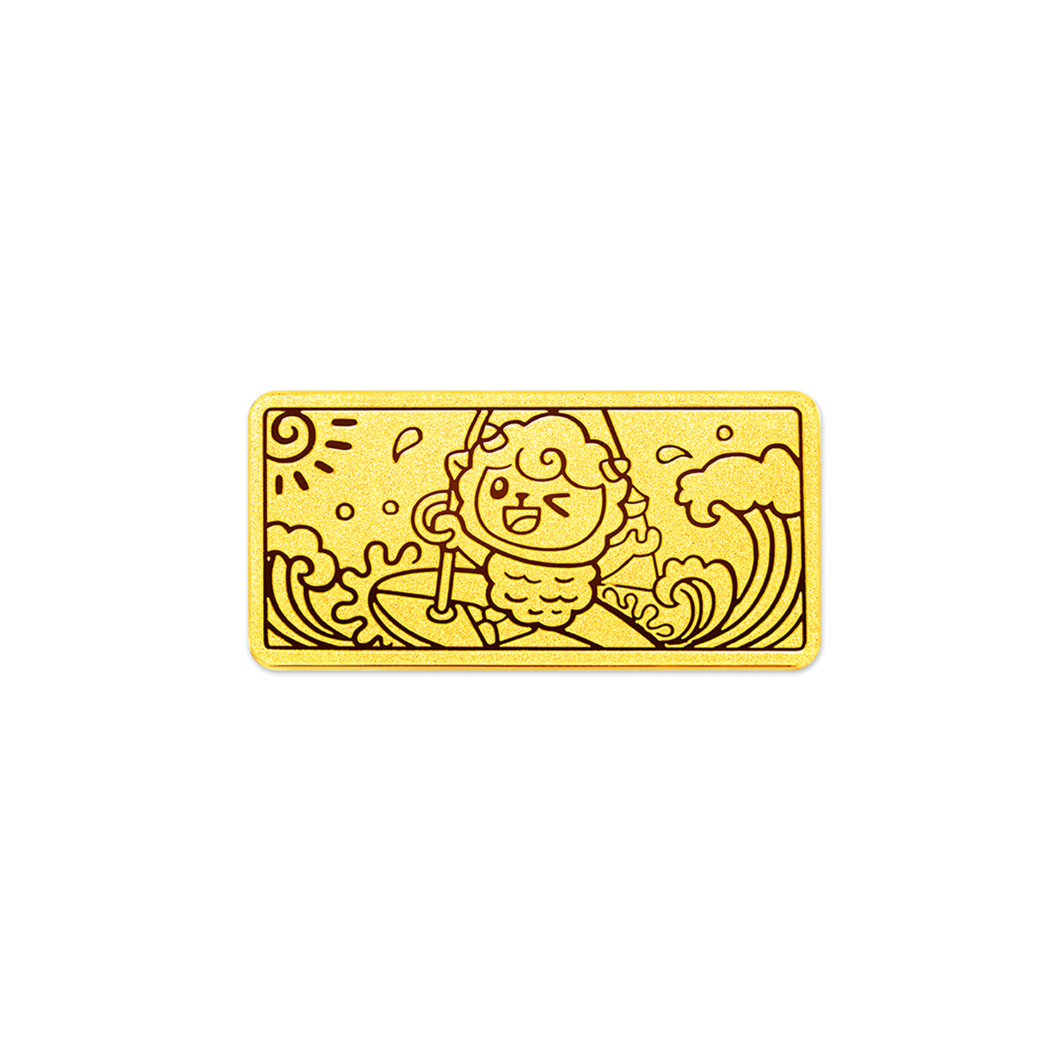 【12日上新】六福珠宝三羊开泰黄金添富金条生肖羊年足金1g计价G01G0039DS新品621