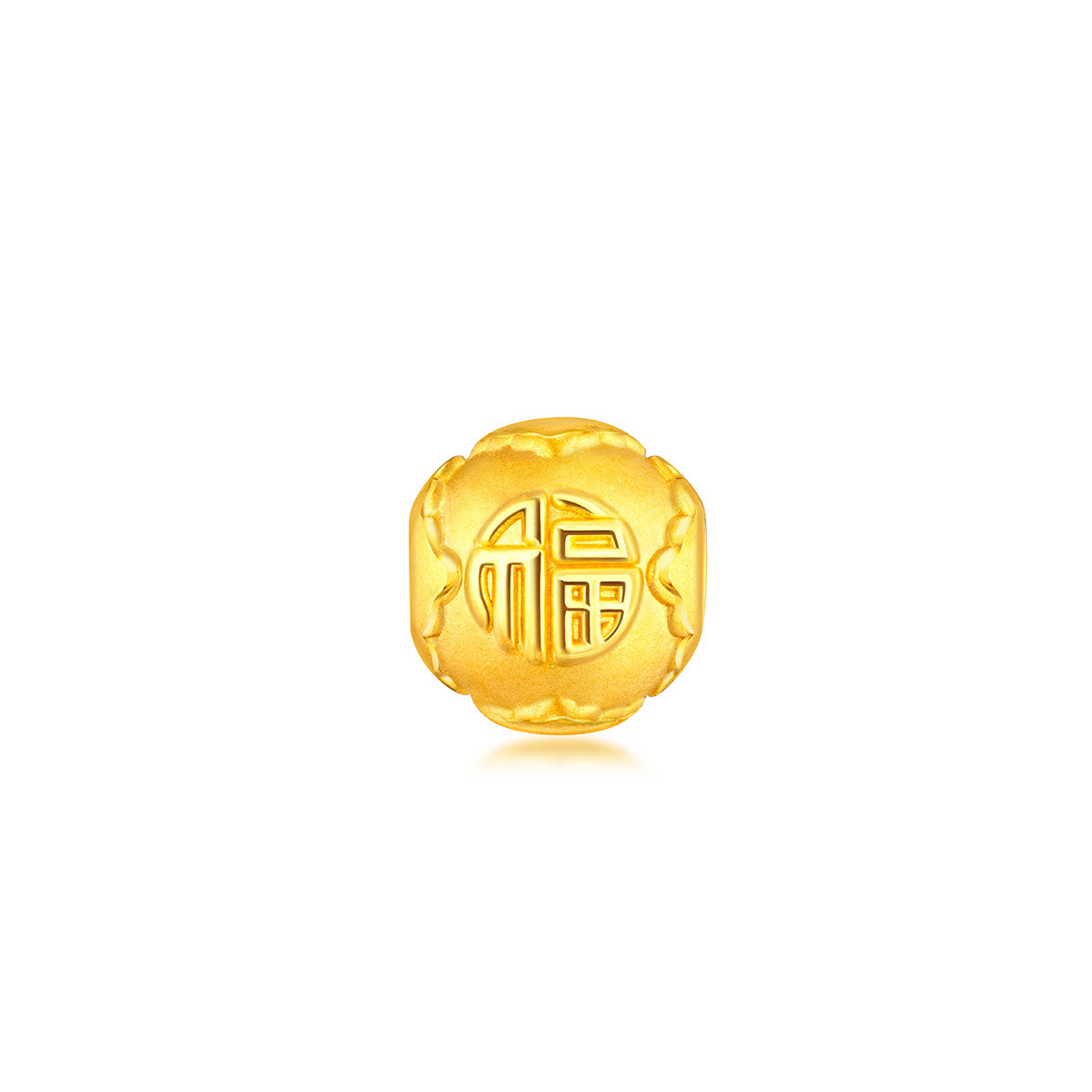 六福珠宝黄金转运珠福字串珠足金吊坠无链001955PA