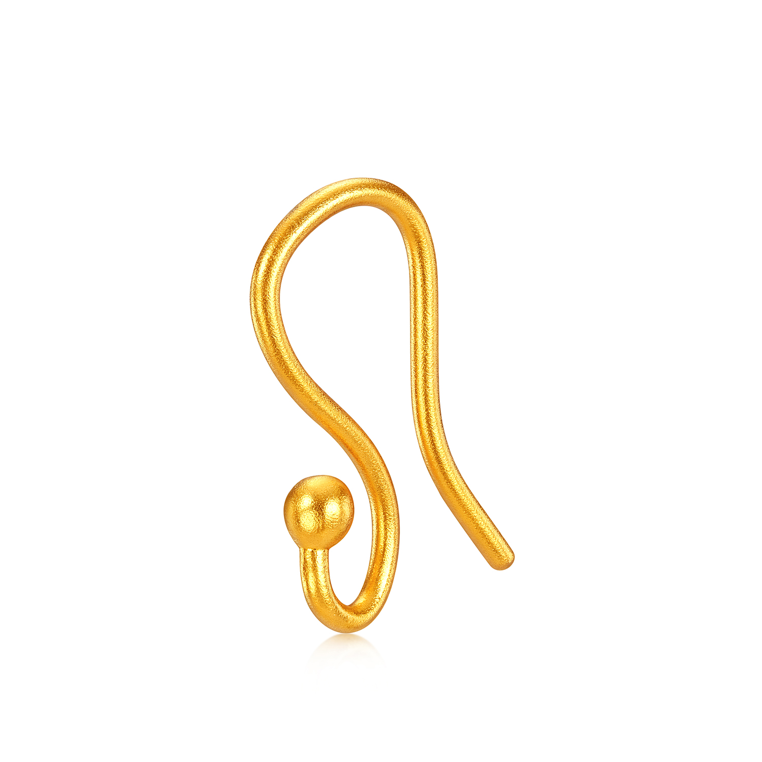 六福珠宝福满传家黄金耳钩耳环女款星星小吊坠配件计价L02G0005DS