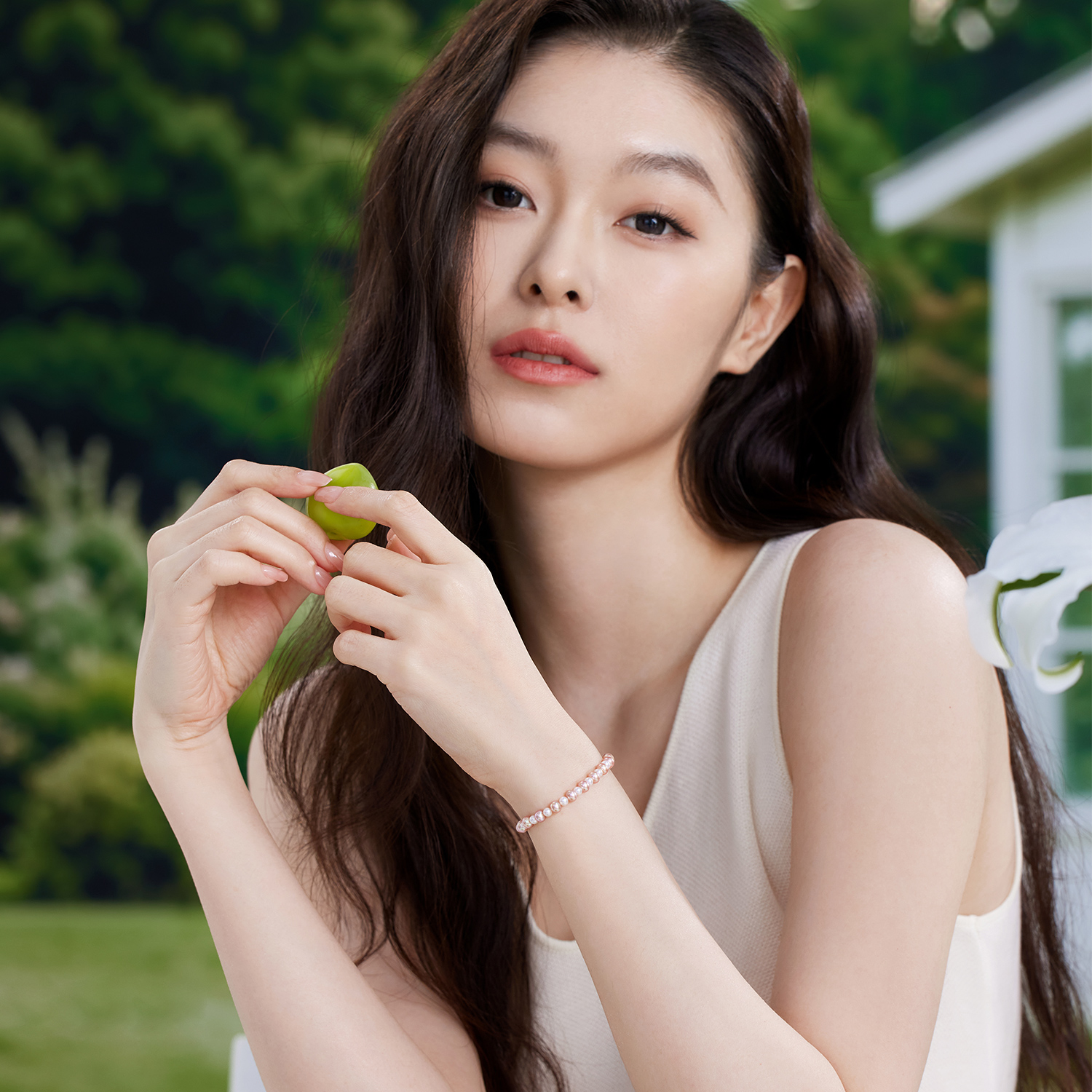 六福珠宝凝彩珍珠手串撞色淡水珍珠手链女款F64J0008DS新品827